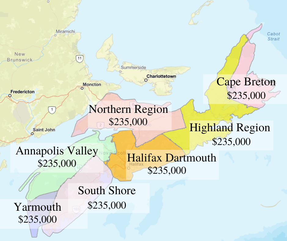 Nova Scotia Home price map for Oct