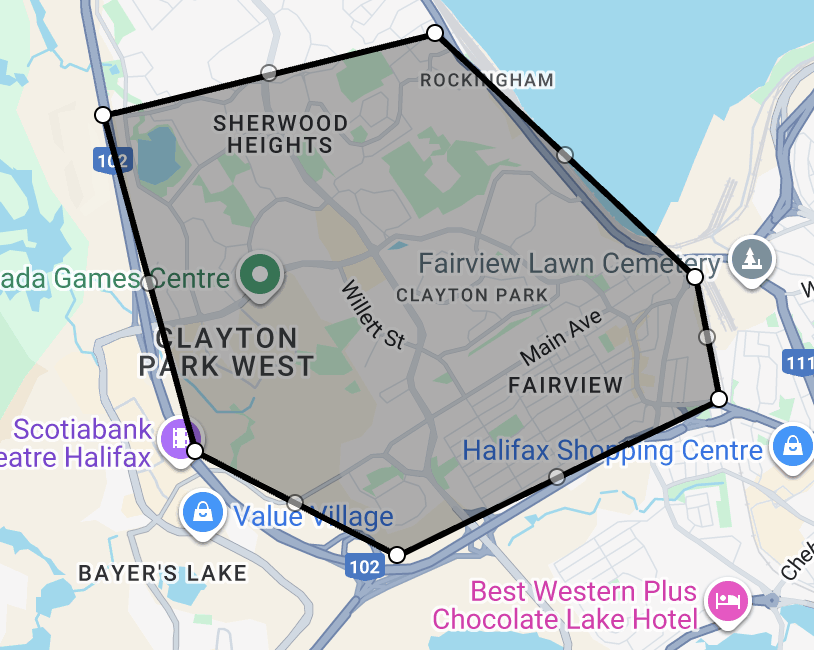 Clayton Park, Fairview Nova Scotia Map